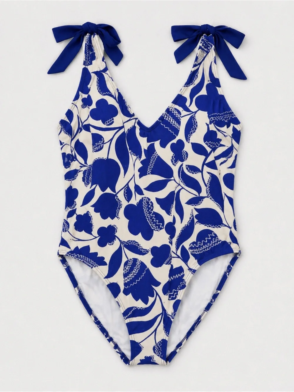 kate spade Blue Floral Tie-Shoulder One-Piece Swimsuit